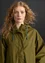 “Hedda” woven organic cotton raincoat (dark olive M)