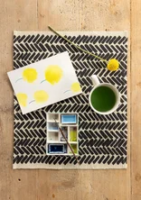 “Play” place mat in organic cotton - black