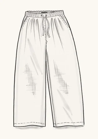 Woven linen trousers - sky blue