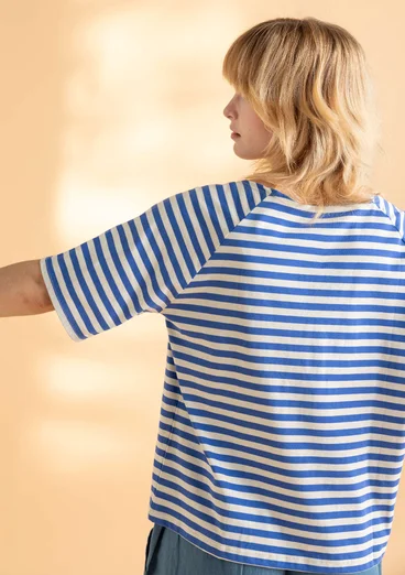 Organic cotton jersey top - brilliant blue/ecru