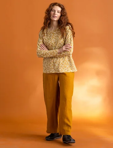 “Asta” woven linen trousers - mustard