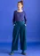 Organic cotton/elastane corduroy trousers (dark petrol blue L)