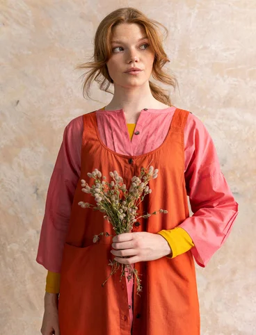 Balalaika-Kleid „Amber“ aus Öko-Baumwolle/Leinen - chili