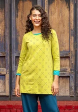 “Crossing” jersey tunic in organic cotton/spandex - leaf green