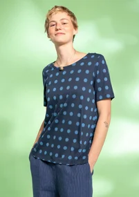 Top « Tyra » en jersey de coton biologique/modal - indigo foncé/motif