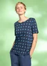 Tricot top "Tyra" van biologisch katoen/modal (donkerindigo/dessin S)