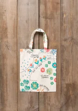 Organic cotton fabric tote bag S - multicoloured