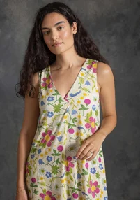 “Midsommarsol” organic cotton jersey dress - elderflower