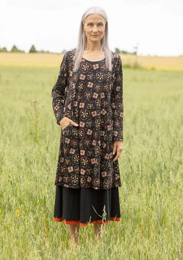 “Star” organic cotton jersey dress - black