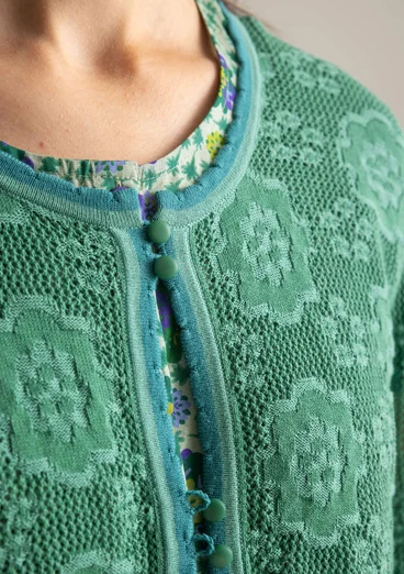 “Naima” cardigan in organic/recycled cotton - malachite