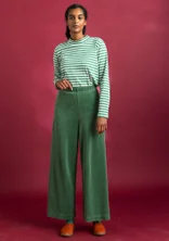 Velour pants in organic cotton/recycled polyester - sea green