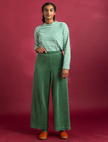 Organic cotton/recycled polyester velour trousers - sea green