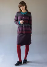 “Sylvi” fine-knit skirt in organic cotton/wool - dark aubergine