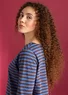 Striped essential top in organic cotton (French roast/flax blue XL)