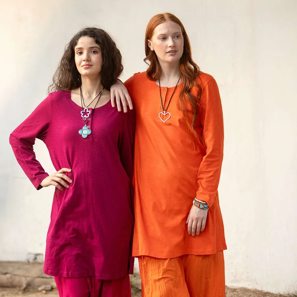 “Alora” jersey tunic in organic cotton - rosehip