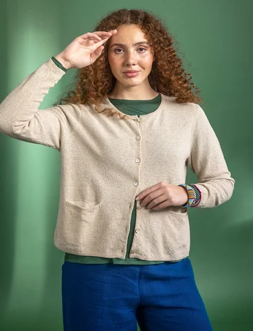 Cardigan in linen/recycled cotton - natural