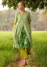 “Midsommarsol” organic cotton jersey dress - seaweed