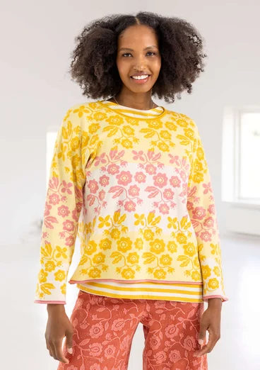 “April” sweater in organic/recycled cotton - mango