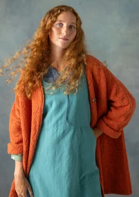 “Thessaloniki” cardigan in a recycled wool blend - apricot/melange