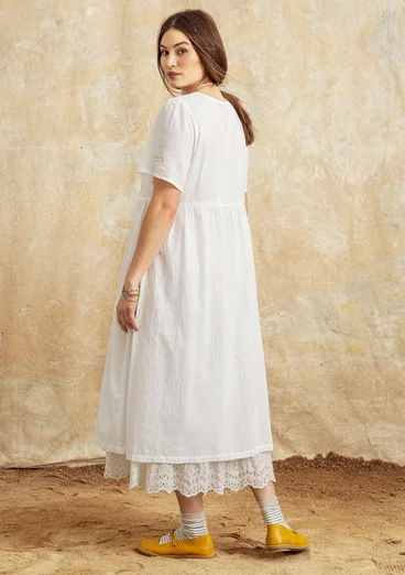 Woven “Tania” dress in organic cotton - light ecru