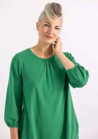 “Eleonora” jersey dress in organic cotton/spandex - basil