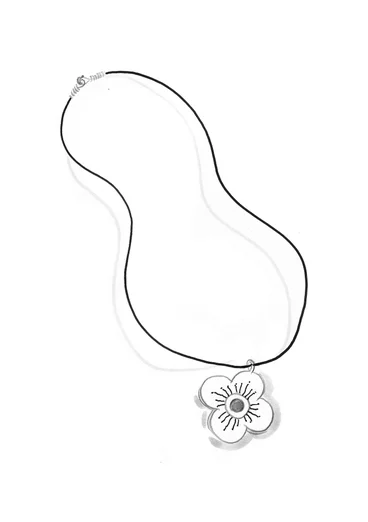 “Ulla” necklace in silver - cerise