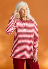 Essential striped top in organic cotton - feather/wild strawberry