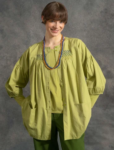 Organic cotton/modal smock blouse - kiwi
