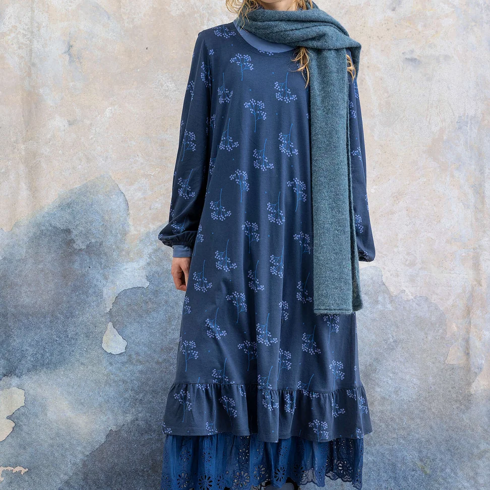 “Rönnbär” organic cotton/modal jersey dress - dark indigo