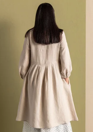 Robe "Leia" en lin tissé - naturel foncé