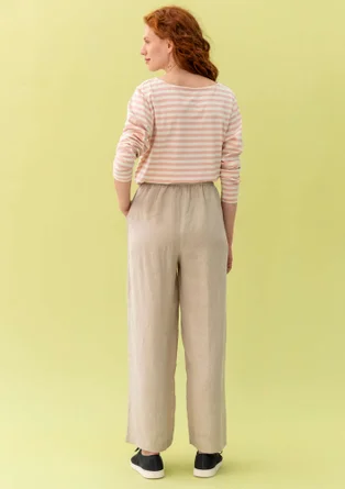 Pantalon ”Vera” en lin tissé - naturel foncé