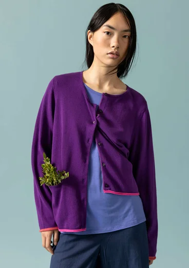 Organic/recycled cotton cardigan - plum