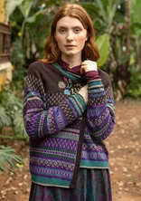 “Louise” cardigan in a wool blend - dark chokolate
