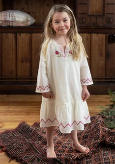 “Twinkle” organic cotton child’s nightgown - light ecru