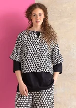 “Vendela” woven organic cotton blouse - feather/patterned