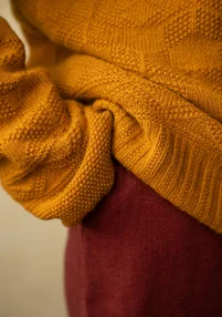 “Vega” lambswool sweater - mustard/melange