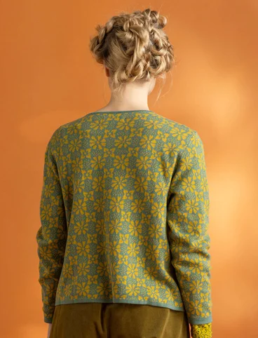 “Freja” cardigan in organic/recycled cotton - sea green