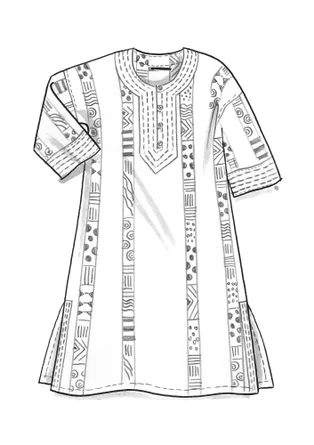 Caftan "Ghana" en coton biologique - noir