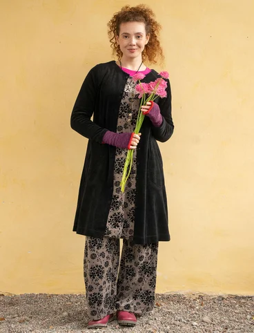 “Selma” organic cotton/recycled polyester velour dress - black