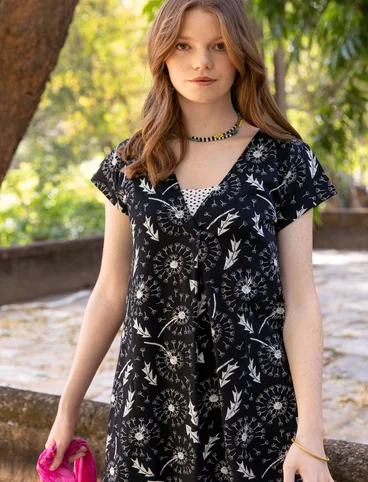 “Dandelion” jersey dress in organic cotton - black