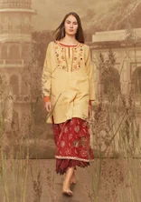 "Mirror" woven organic cotton tunic - pale marigold