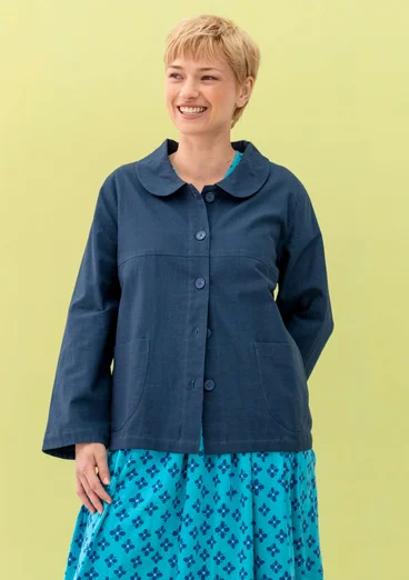 Woven “Daisy” jacket in organic cotton - indigo