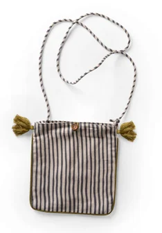 “Web” purse in cotton/linen - graphite