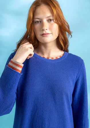 Linen/recycled cotton tunic - brilliant blue