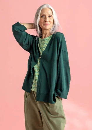 Organic/recycled cotton cardigan - rainforest green