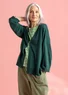 Organic/recycled cotton cardigan (rainforest green S)