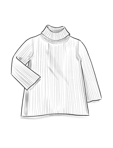 Bluse med rullekrave i lammeuldsmiks - lys gråmeleret