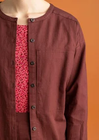 Woven twill shirt in organic cotton - beetroot