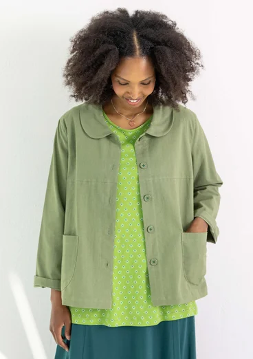 Woven “Daisy” jacket in organic cotton - dusty green