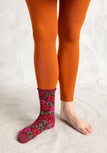 Solid-colored leggings in recycled nylon - henna